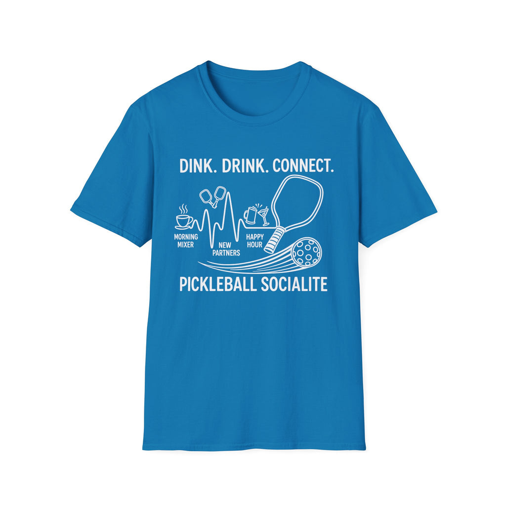 Dink. Drink. Connect. Pickleball Socialite Dark T-shirt