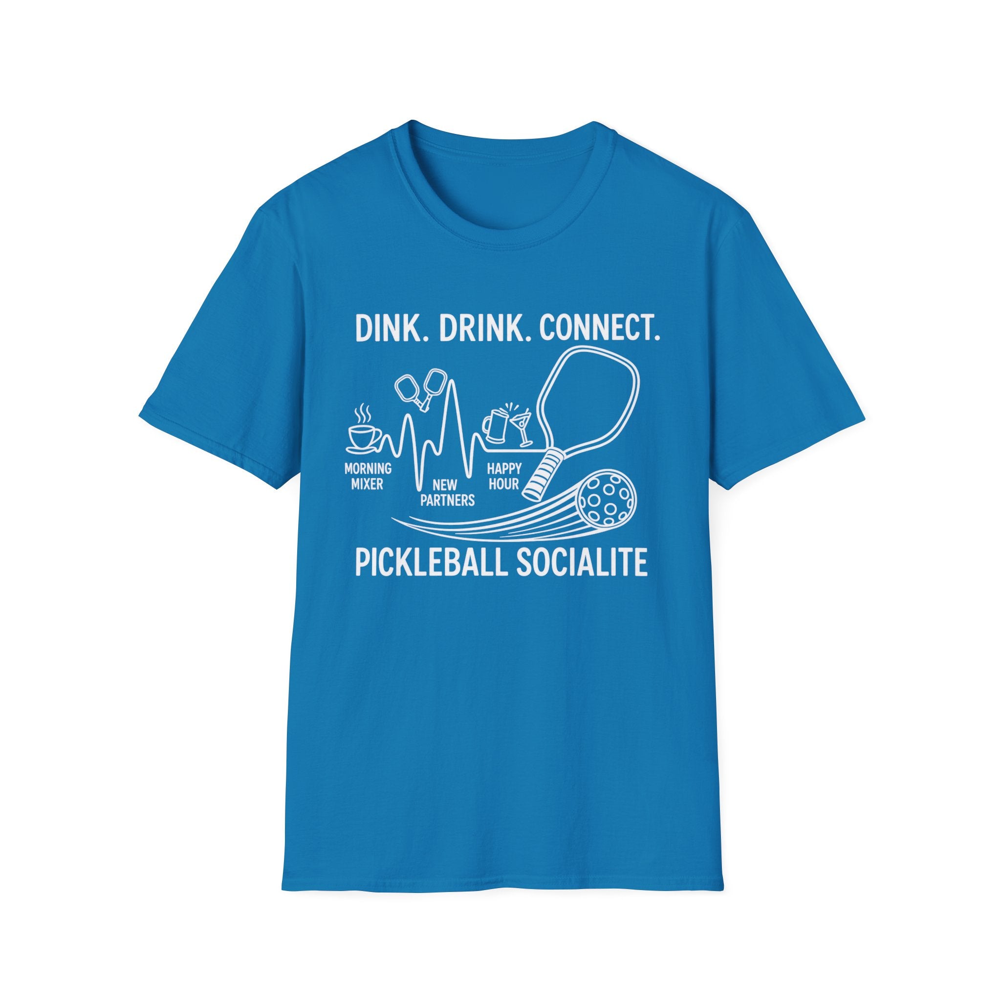 Dink. Drink. Connect. Pickleball Socialite Dark T-shirt