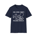 Dink. Drink. Connect. Pickleball Socialite Dark T-shirt