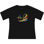 Women's Scoop Neck Tee — Rainbow Heartbeat Moisture wicking