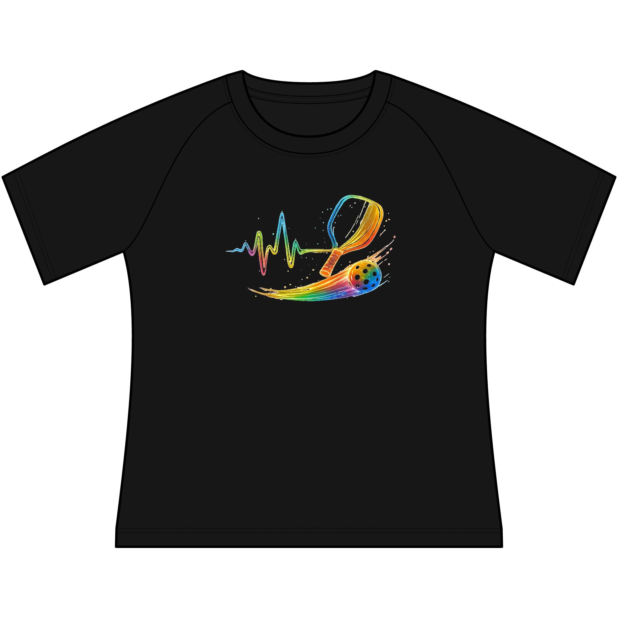 Women's Scoop Neck Tee — Rainbow Heartbeat Moisture wicking