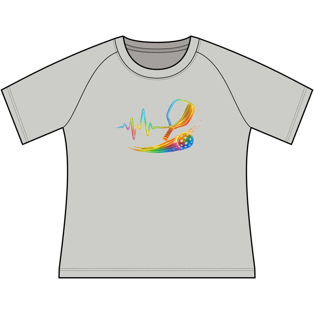 Women's Scoop Neck Tee — Rainbow Heartbeat Moisture wicking