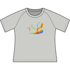 Women's Scoop Neck Tee — Rainbow Heartbeat Moisture wicking