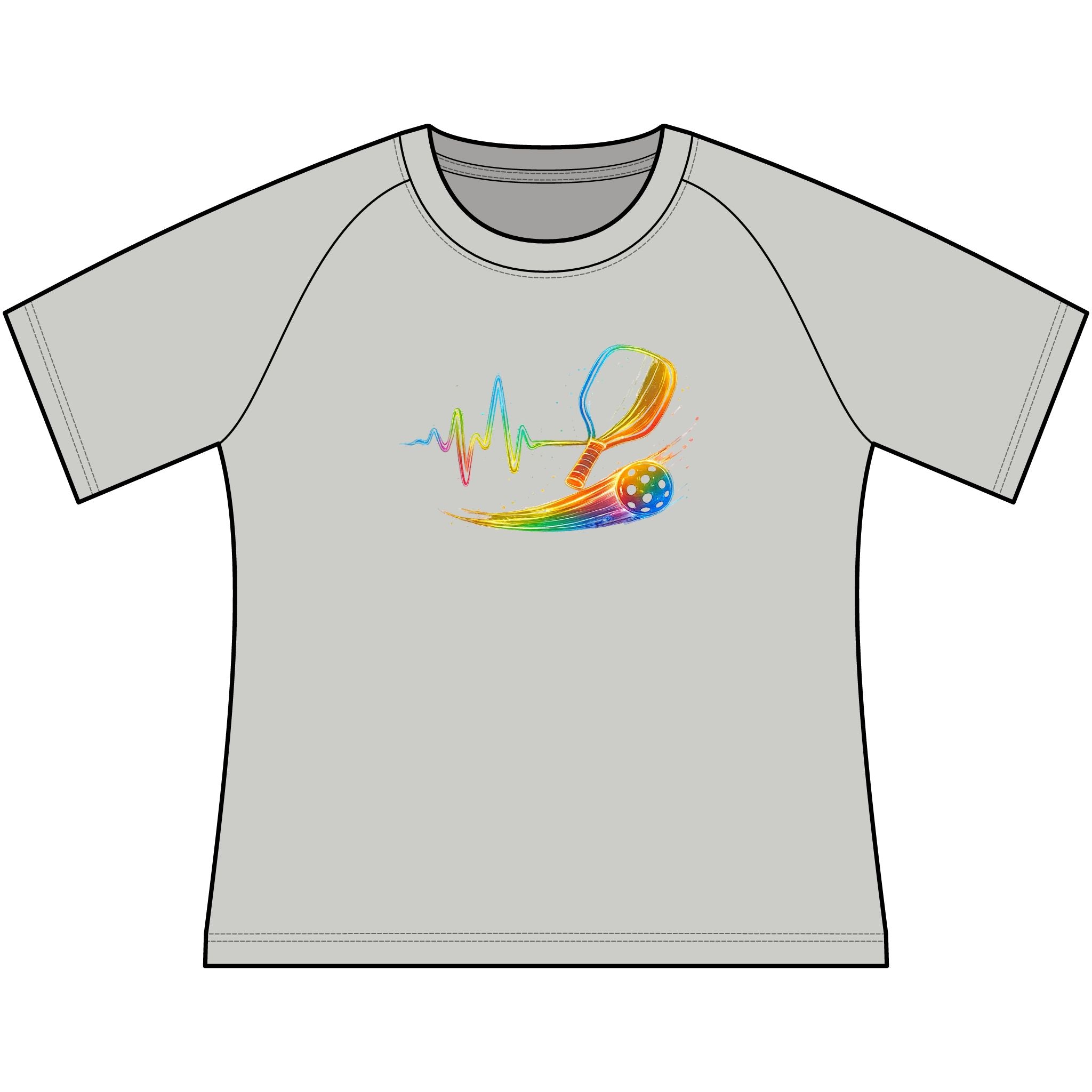 Women's Scoop Neck Tee — Rainbow Heartbeat Moisture wicking