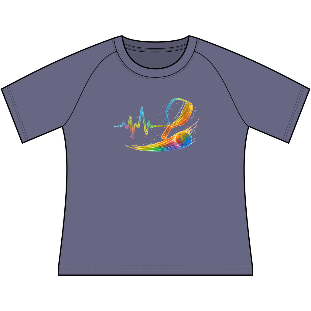Women's Scoop Neck Tee — Rainbow Heartbeat Moisture wicking