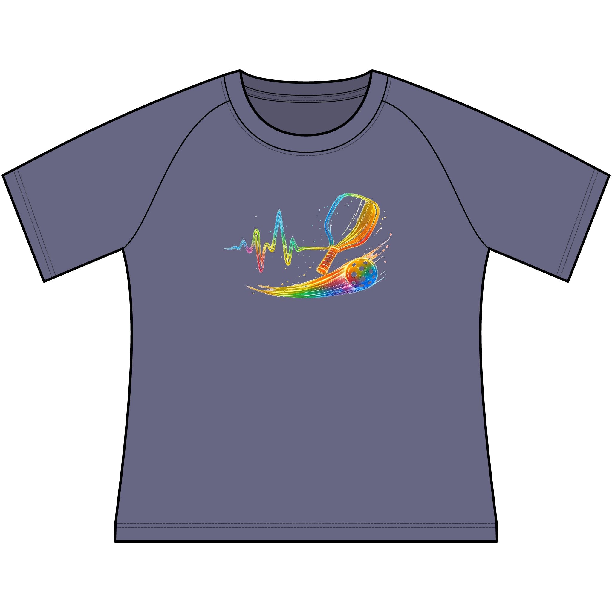 Women's Scoop Neck Tee — Rainbow Heartbeat Moisture wicking