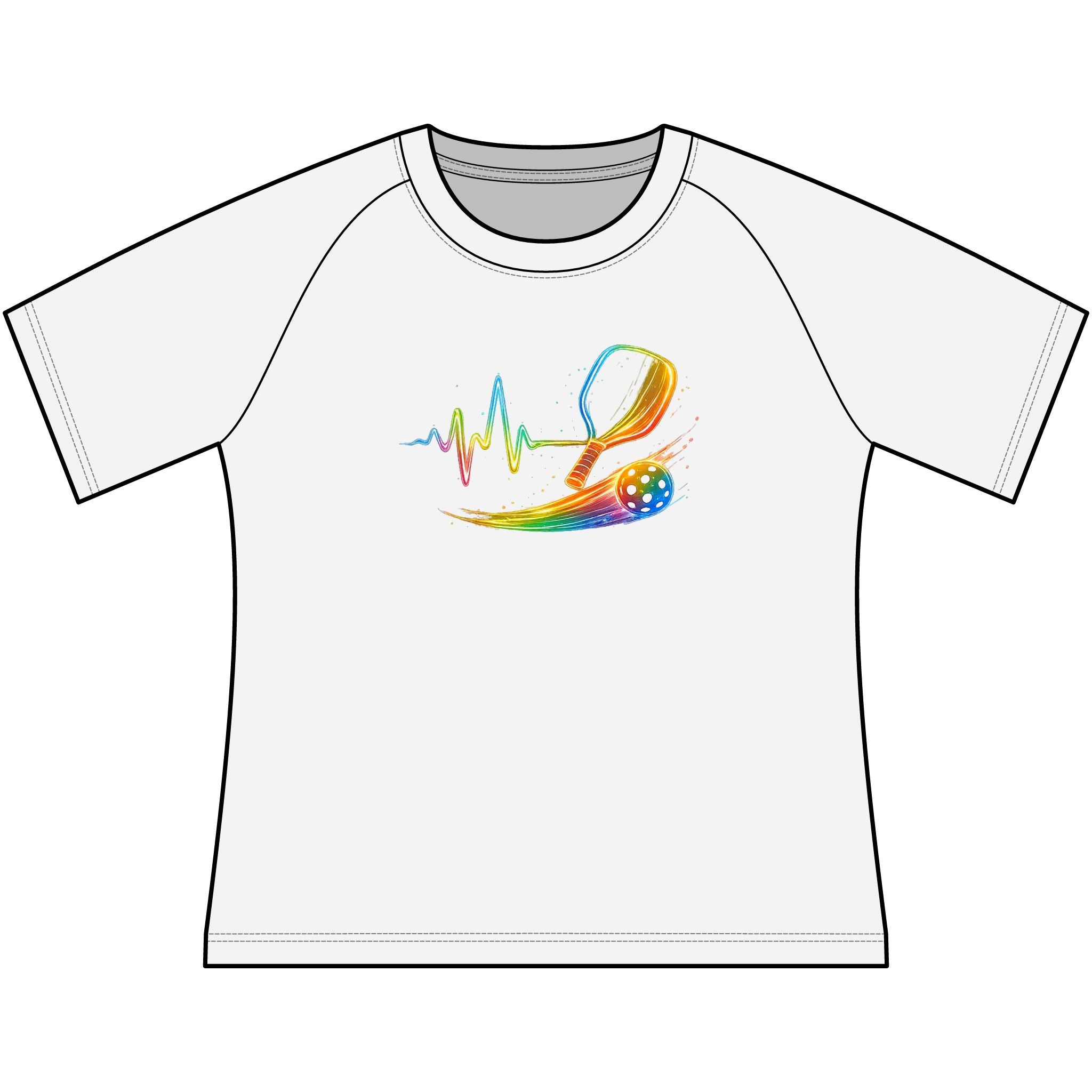 Women's Scoop Neck Tee — Rainbow Heartbeat Moisture wicking