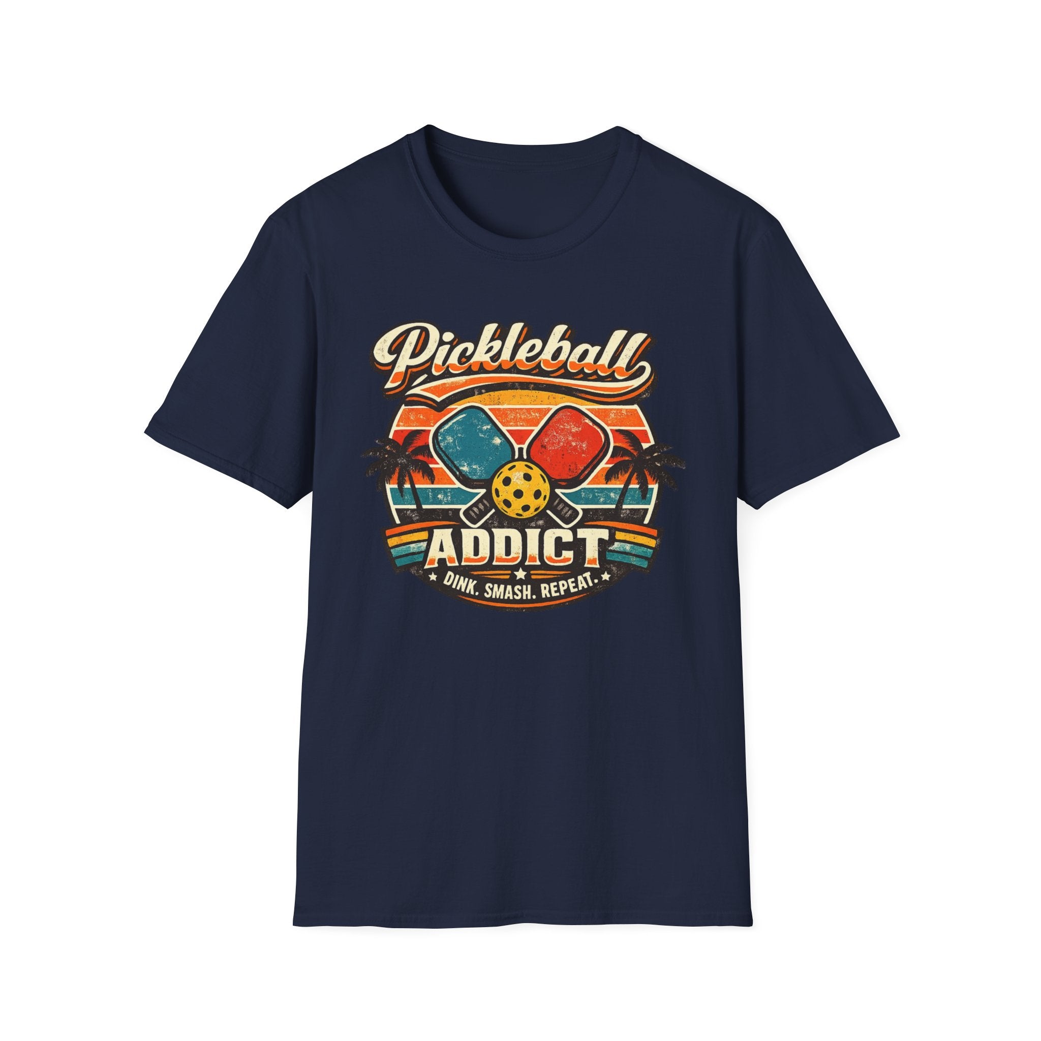 Retro Pickleball Addict Dark T-Shirt