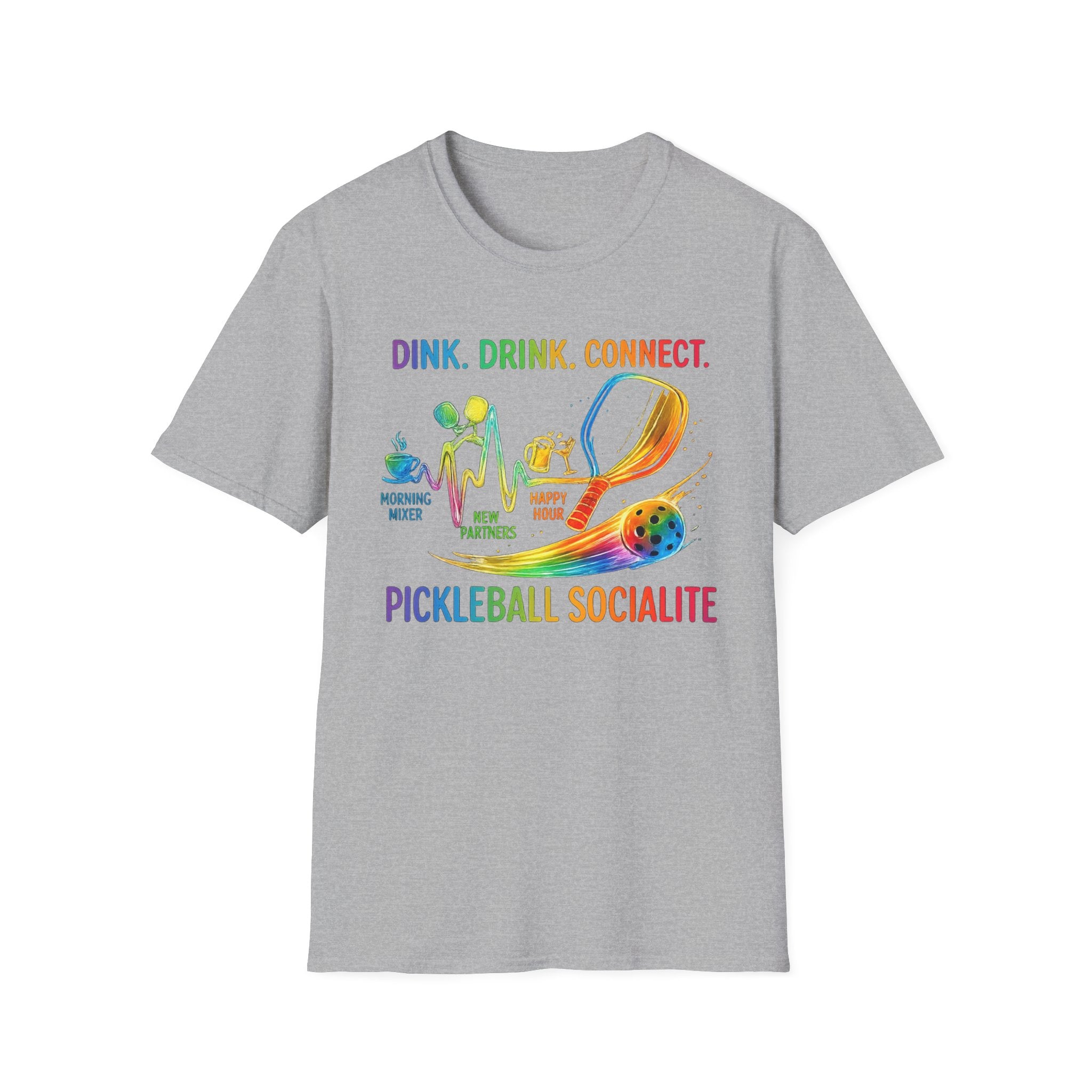 Dink. Drink. Connect. Pickleball Socialite T-Shirt - Color