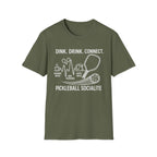 Dink. Drink. Connect. Pickleball Socialite Dark T-shirt