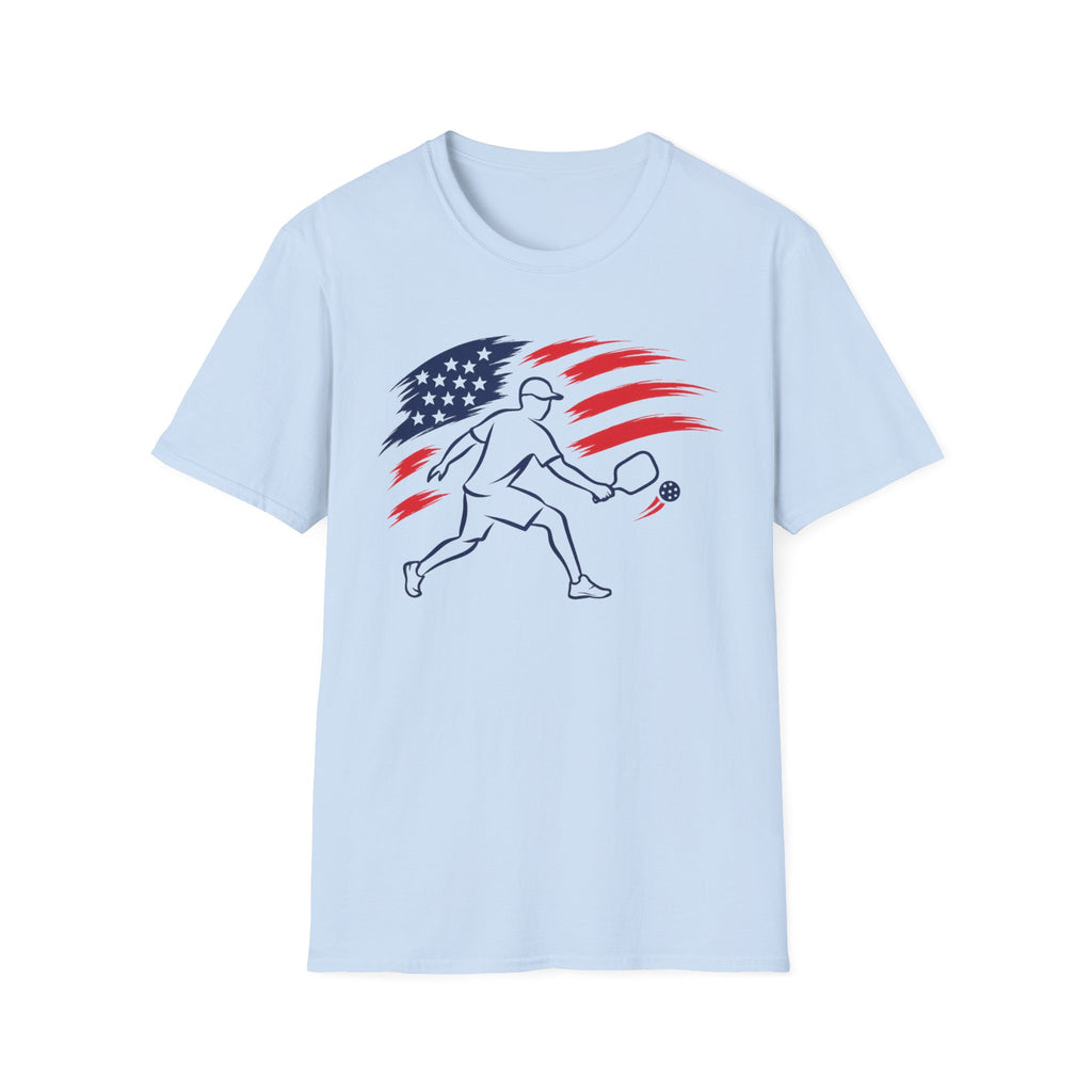 USA flag pickleball player silhouette T-Shirt