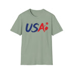 USA Flag Pickleball Broad Stroke T-Shirt