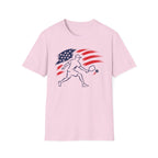 USA flag pickleball player silhouette T-Shirt