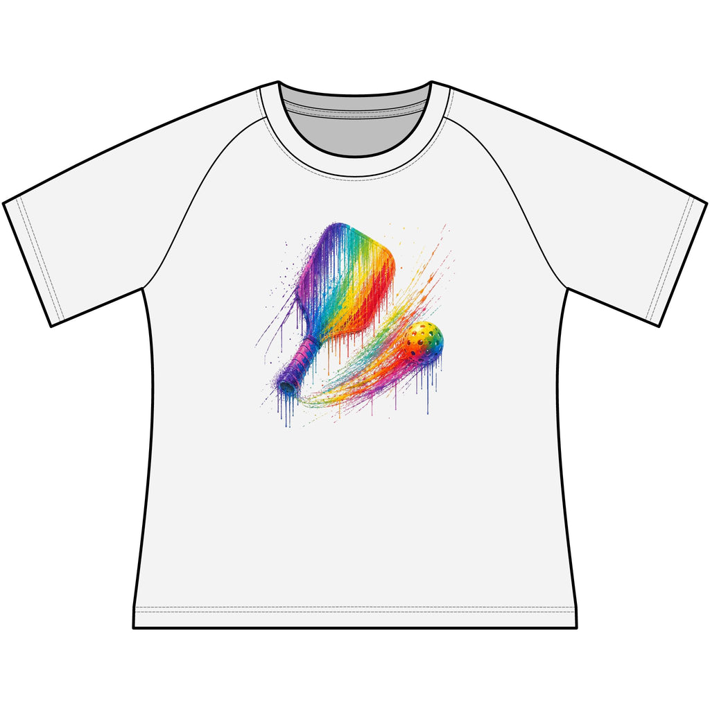 Pickleball Paint Splash Tee — Women’s Scoop Neck Raglan