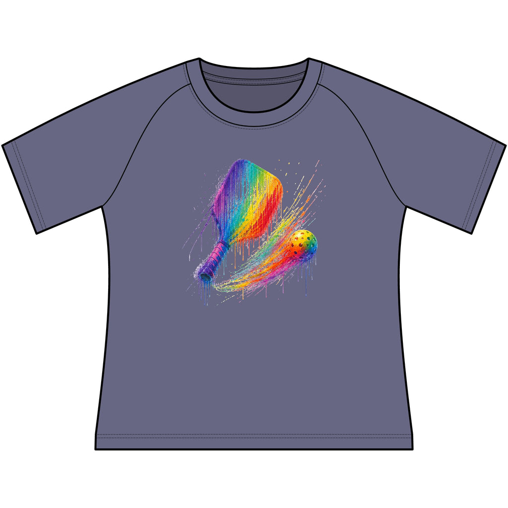 Pickleball Paint Splash Tee — Women’s Scoop Neck Raglan