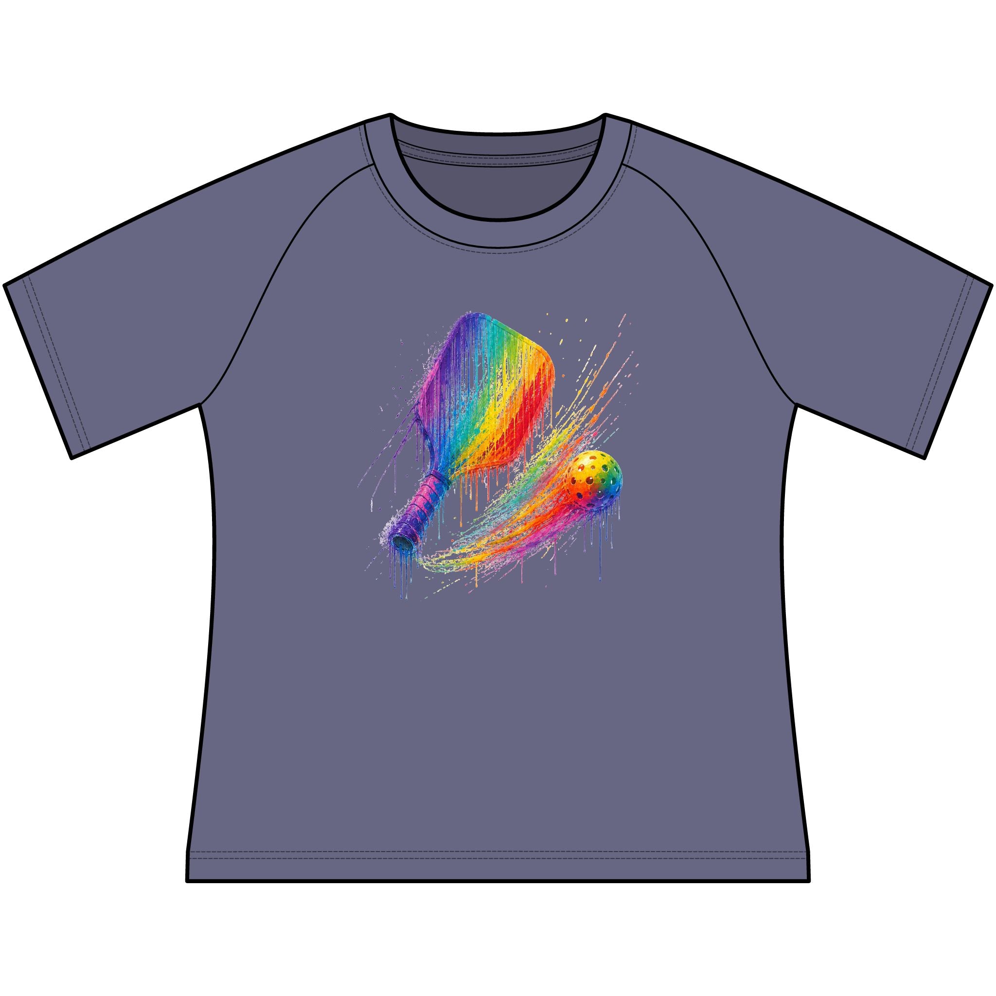 Pickleball Paint Splash Tee — Women’s Scoop Neck Raglan