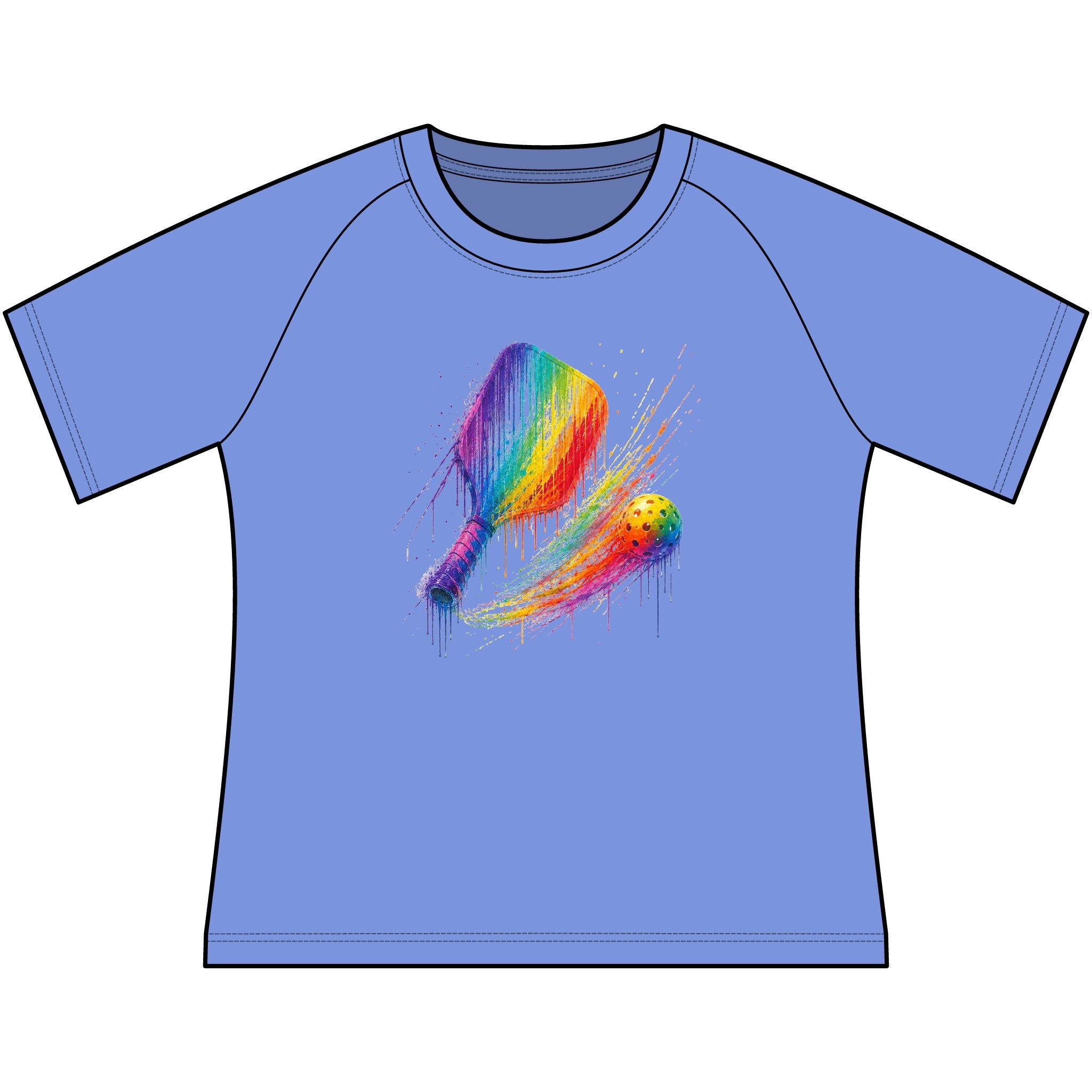 Pickleball Paint Splash Tee — Women’s Scoop Neck Raglan