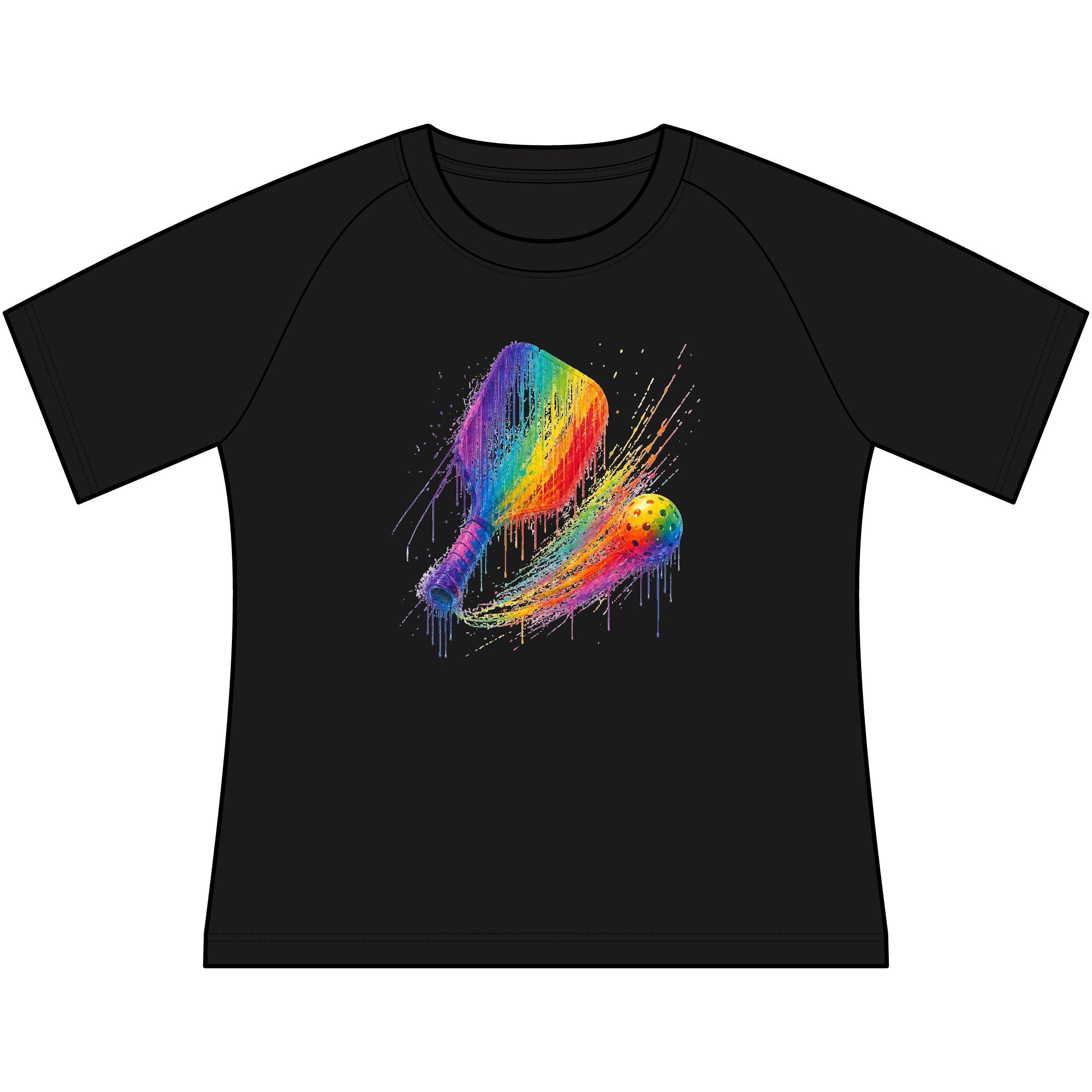 Pickleball Paint Splash Tee — Women’s Scoop Neck Raglan