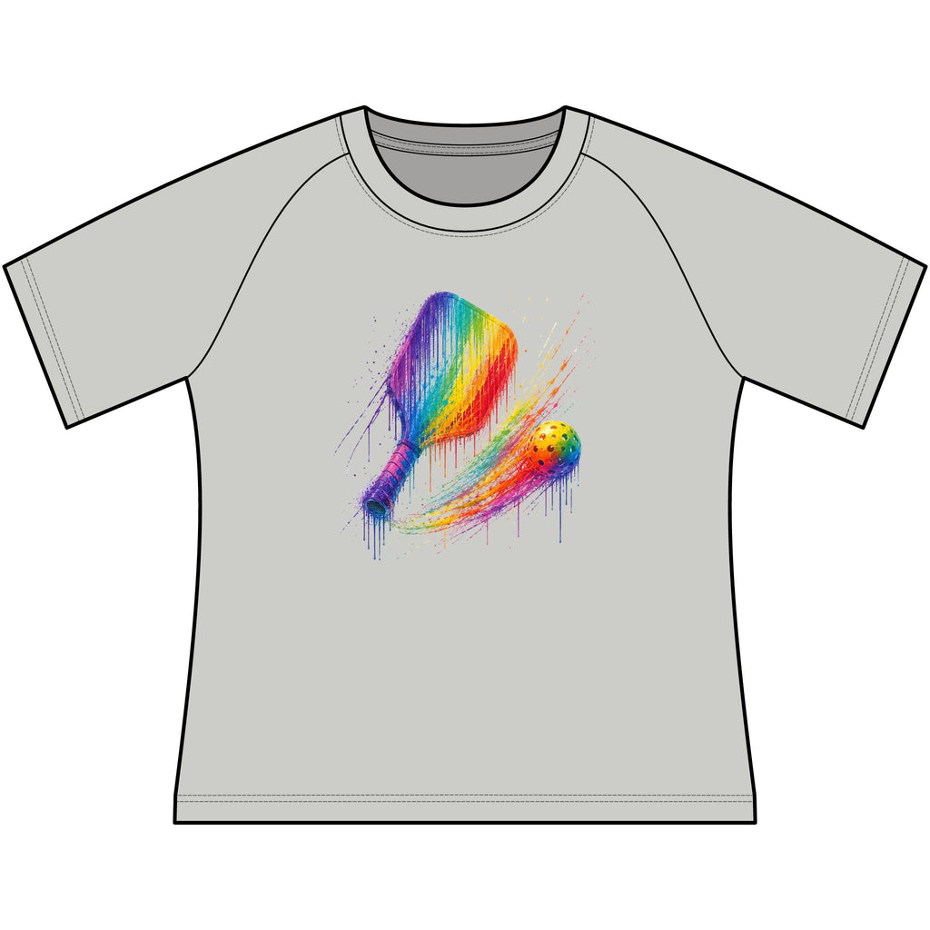 Pickleball Paint Splash Tee — Women’s Scoop Neck Raglan