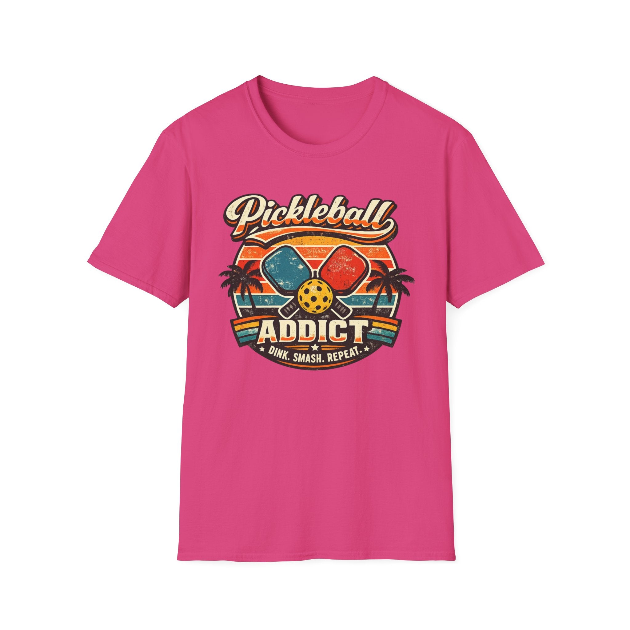 Retro Pickleball Addict Dark T-Shirt