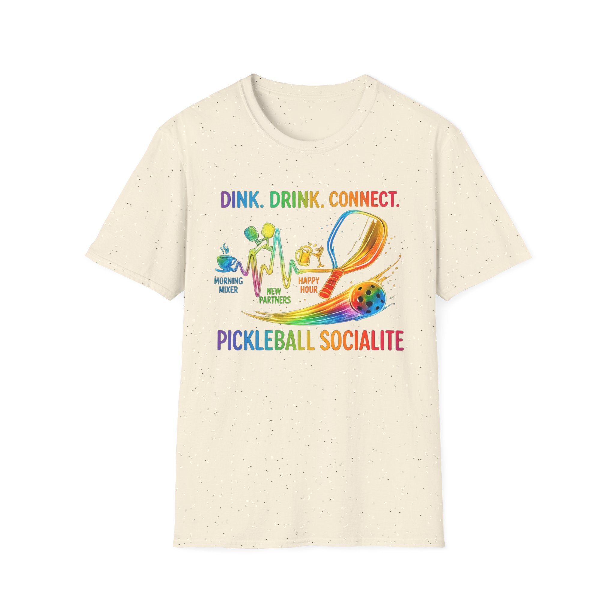 Dink. Drink. Connect. Pickleball Socialite T-Shirt - Color