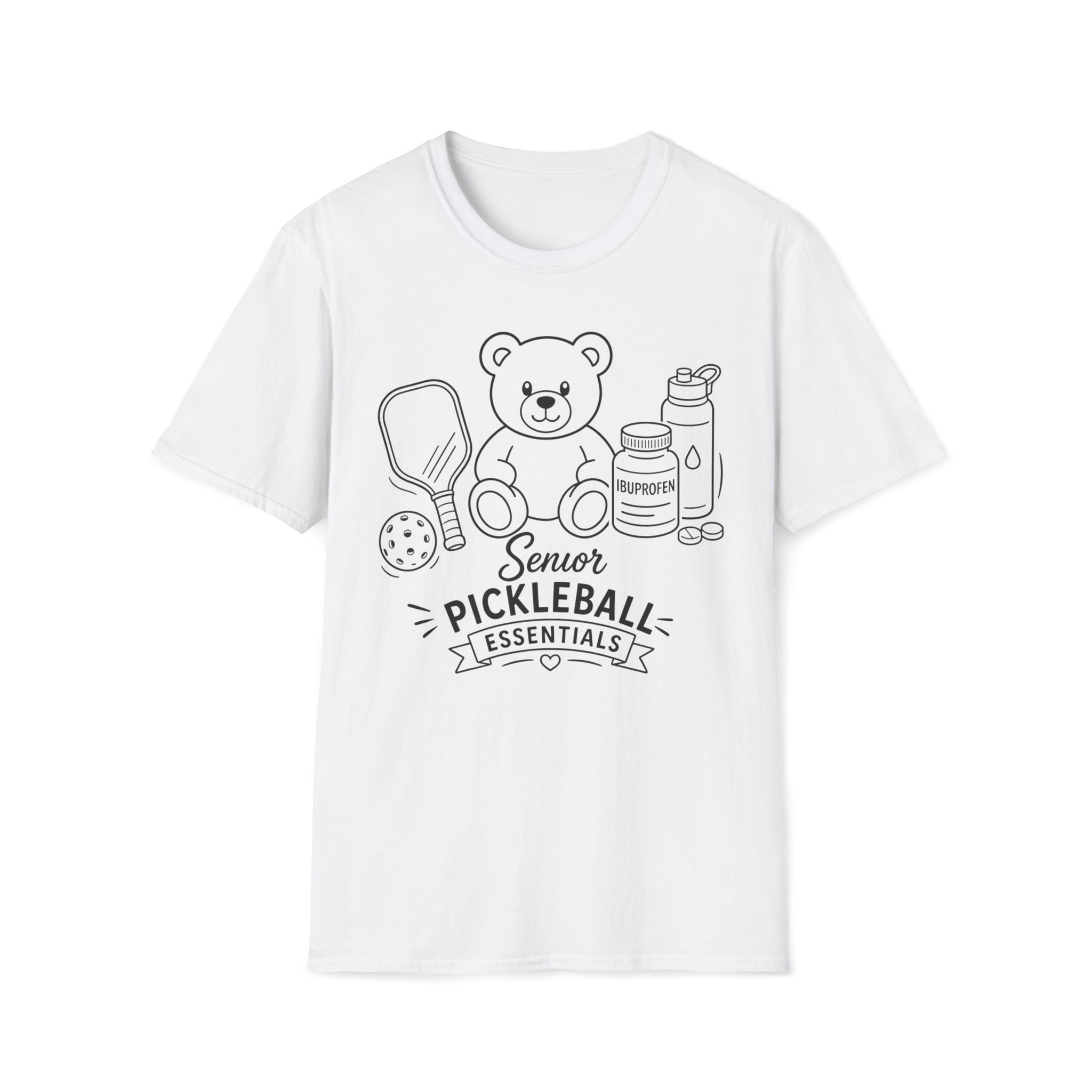 Senior Pickleball Essentials Teddy Bear T-Shirt