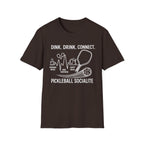 Dink. Drink. Connect. Pickleball Socialite Dark T-shirt