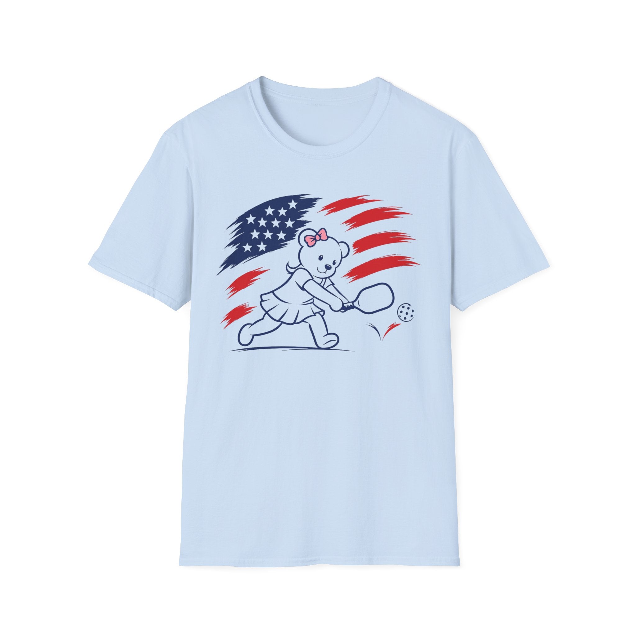 USA Flag Female Teddy Bear T-Shirt