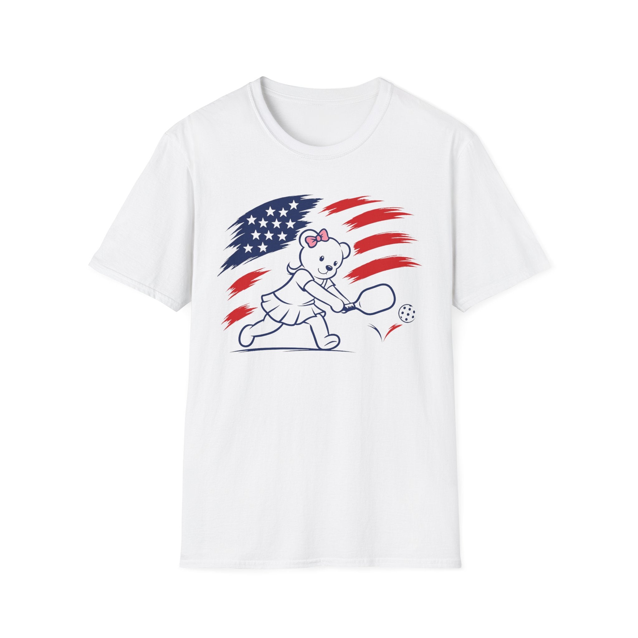 USA Flag Female Teddy Bear T-Shirt
