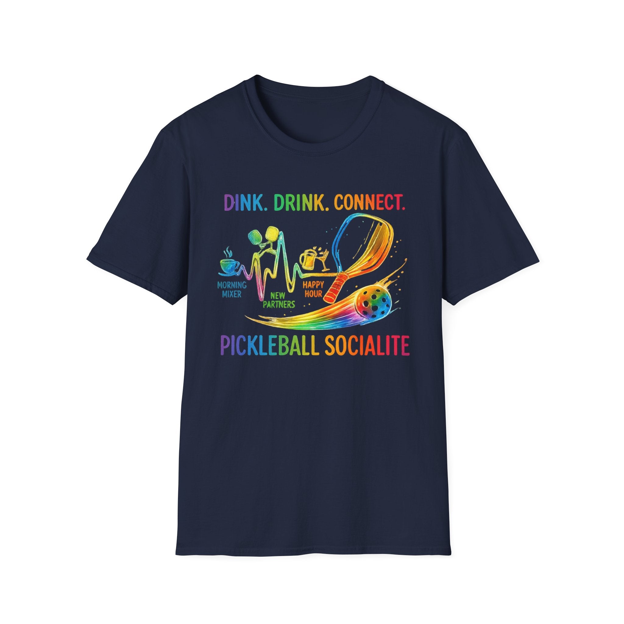Dink. Drink. Connect. Pickleball Socialite T-Shirt - Color