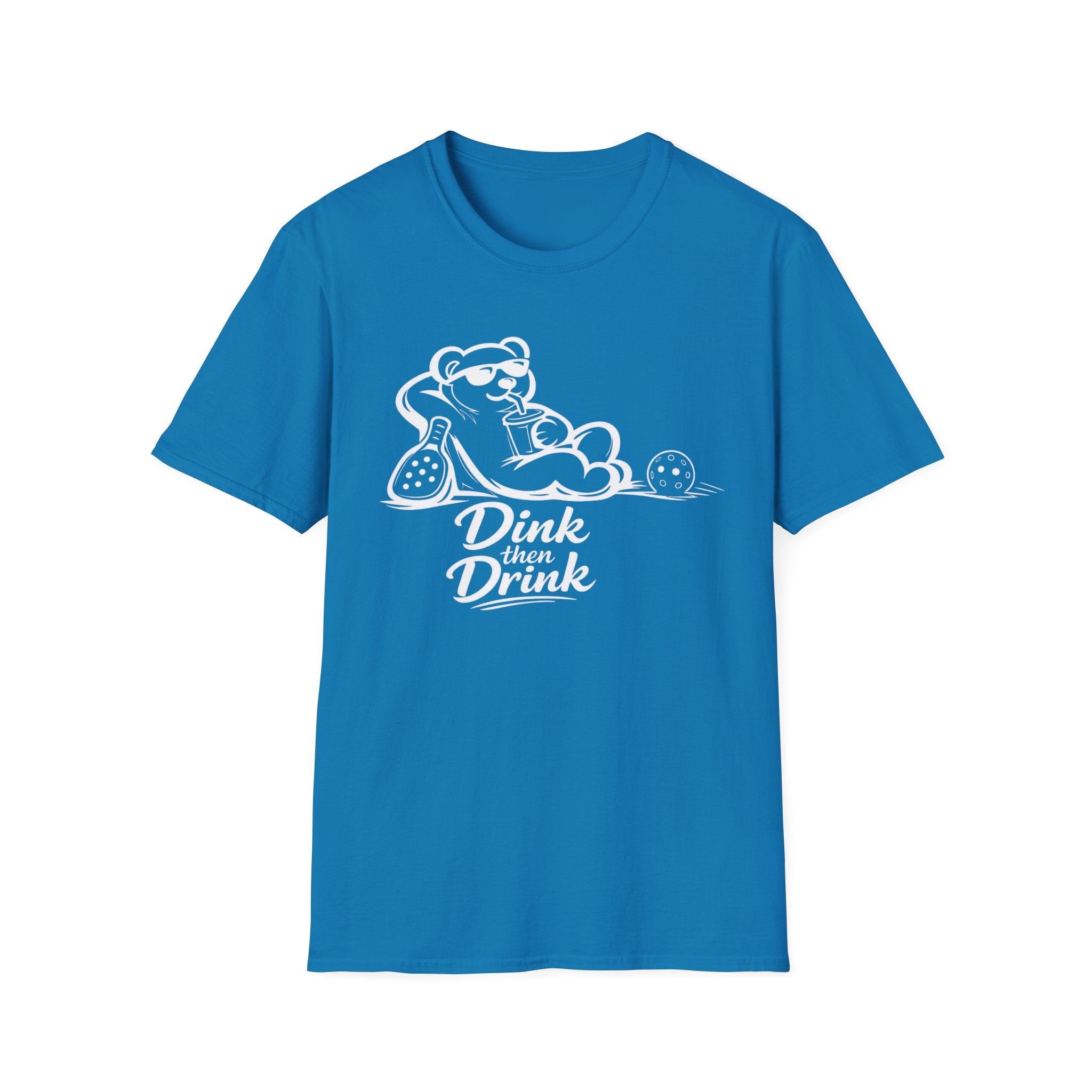 Dinks Then Drinks Teddy Bear Dark T-Shirt