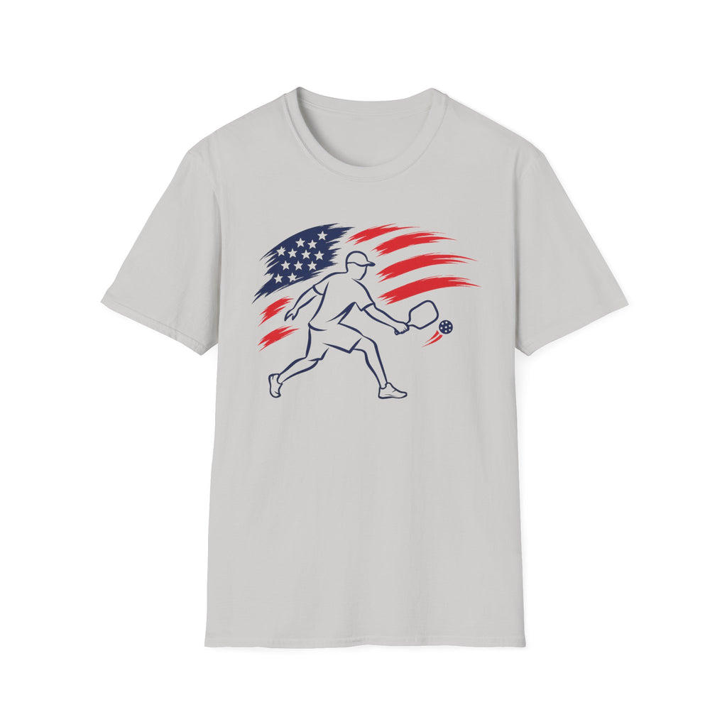 USA flag pickleball player silhouette T-Shirt