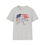 USA flag pickleball player silhouette T-Shirt