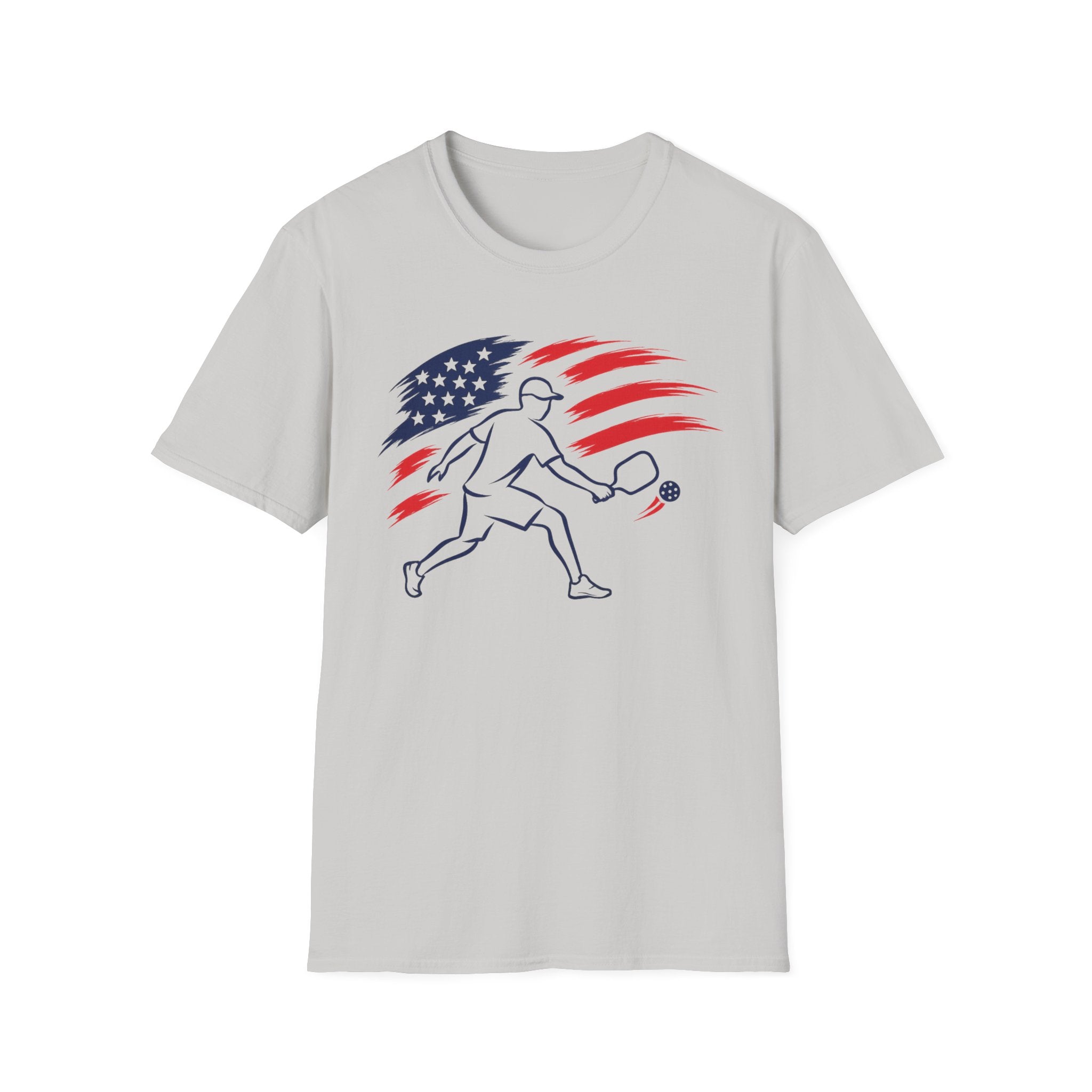 USA flag pickleball player silhouette T-Shirt