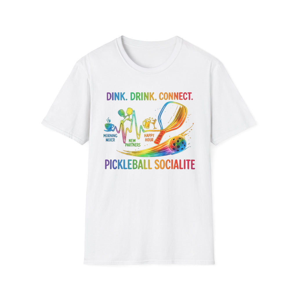 Dink. Drink. Connect. Pickleball Socialite T-Shirt - Color