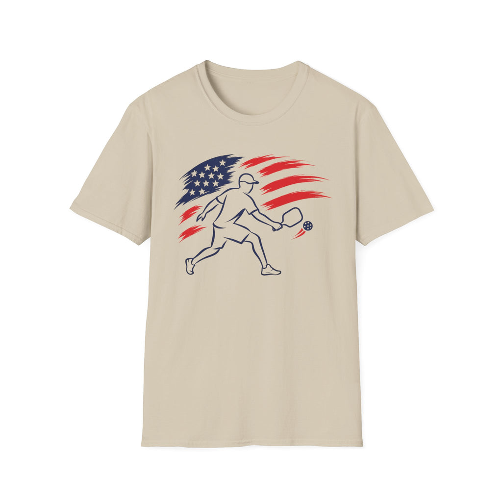 USA flag pickleball player silhouette T-Shirt