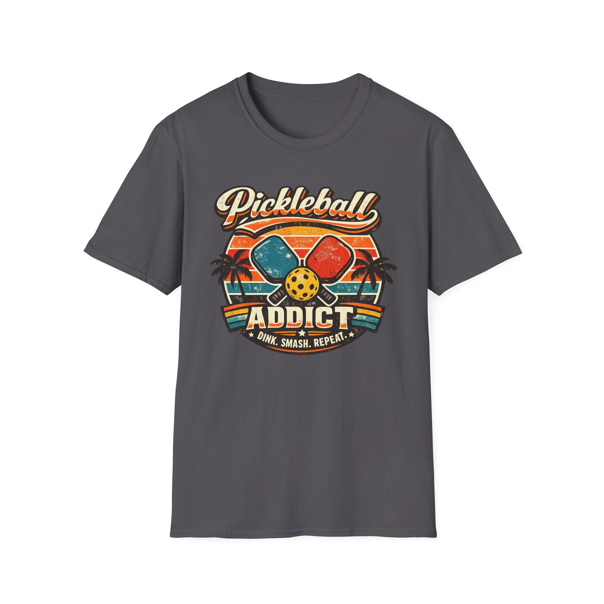 Retro Pickleball Addict Dark T-Shirt