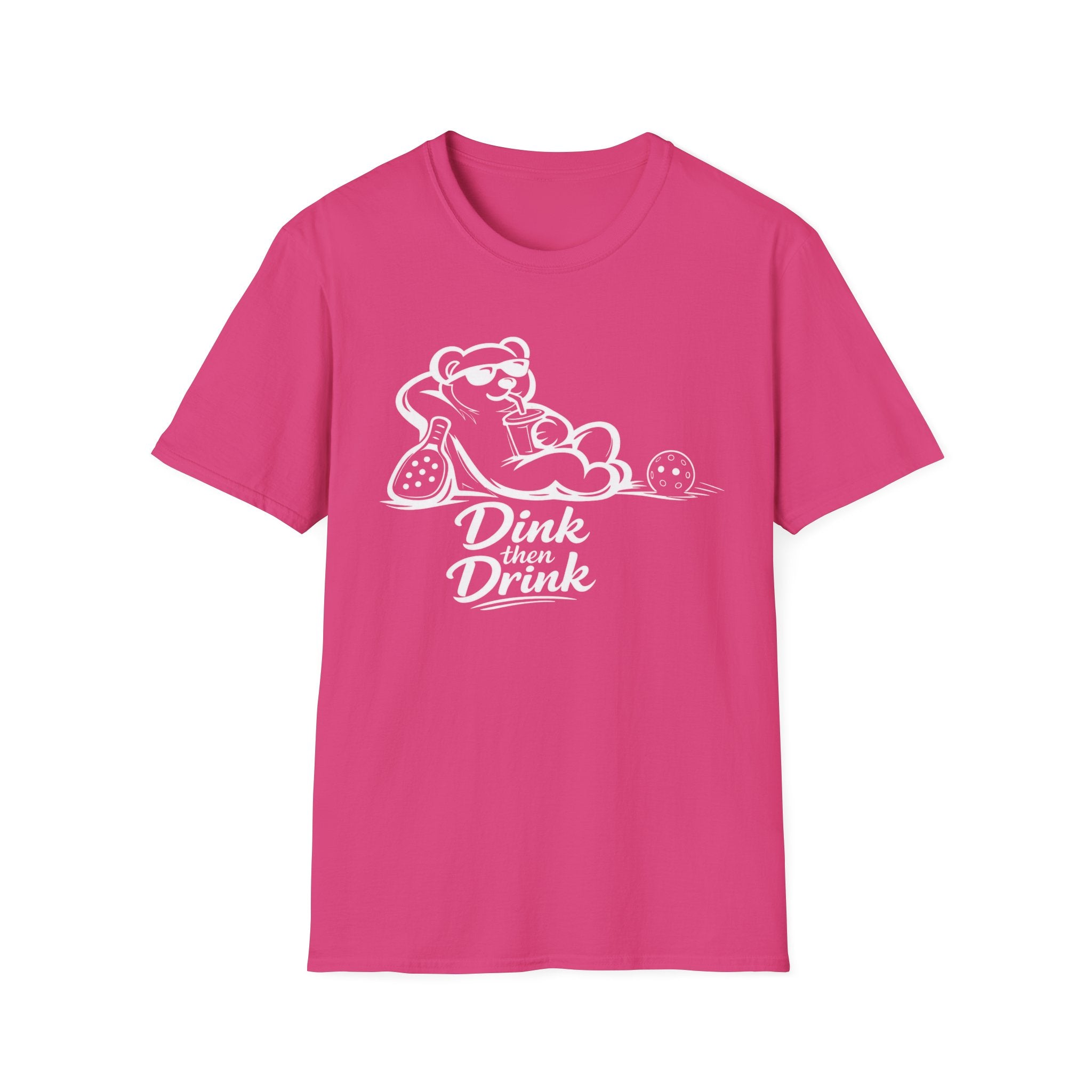Dinks Then Drinks Teddy Bear Dark T-Shirt