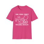 Dink. Drink. Connect. Pickleball Socialite Dark T-shirt