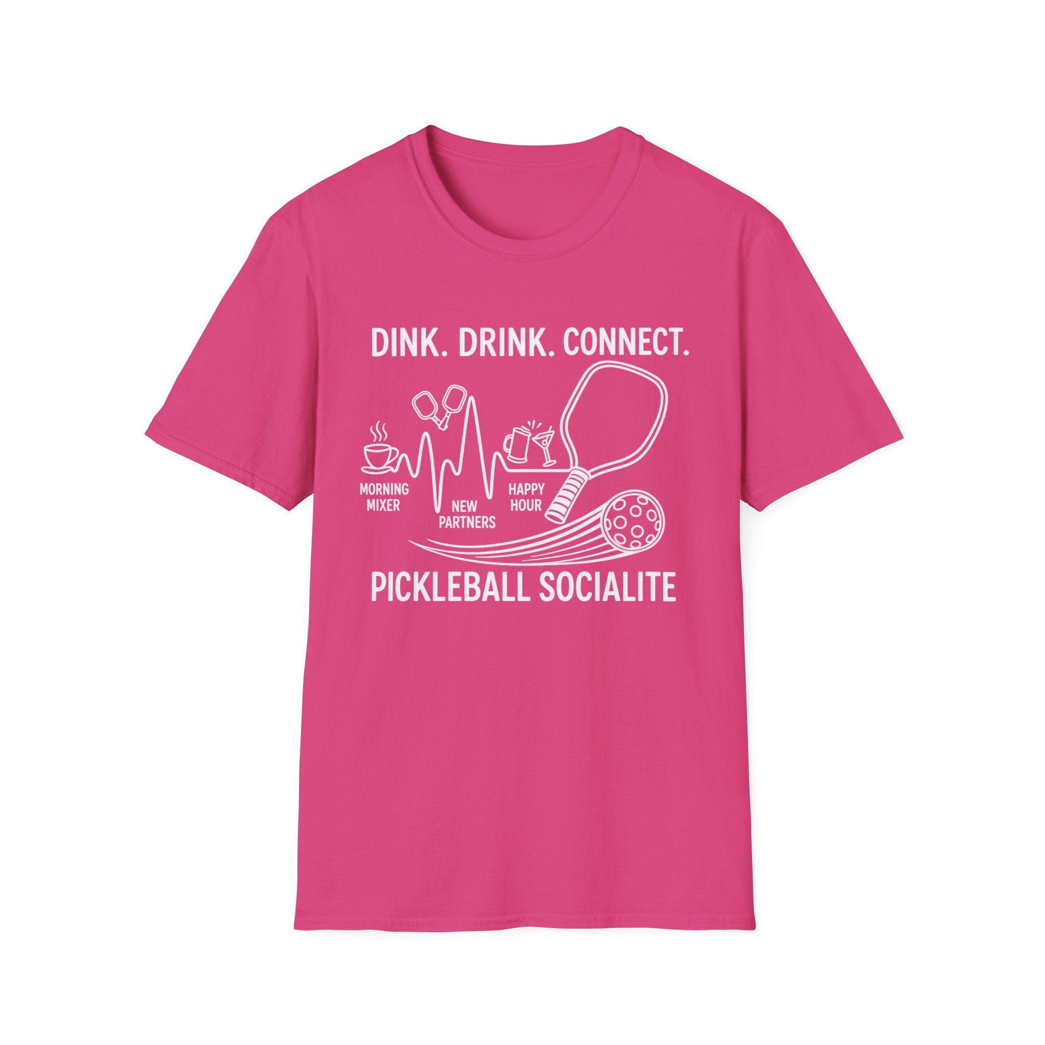 Dink. Drink. Connect. Pickleball Socialite Dark T-shirt