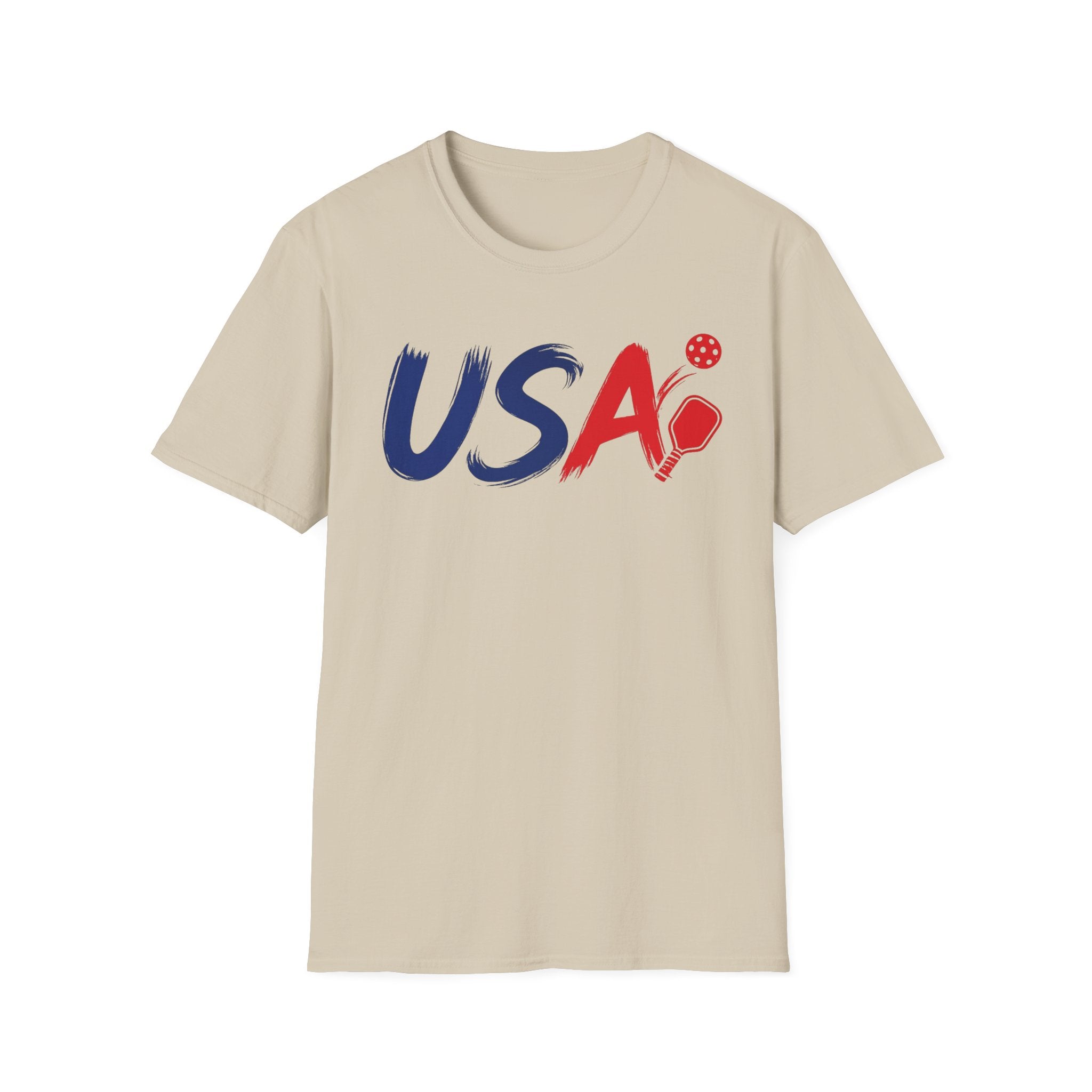 USA Flag Pickleball Broad Stroke T-Shirt