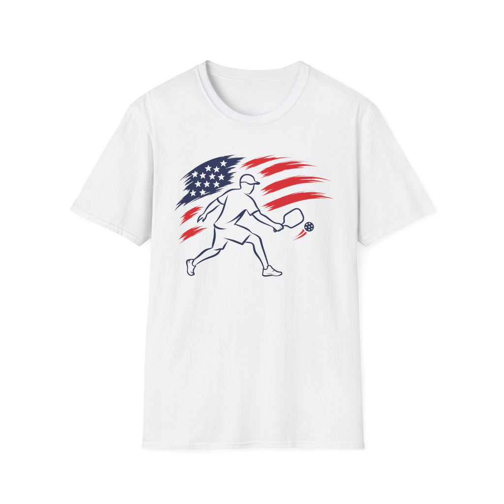USA flag pickleball player silhouette T-Shirt