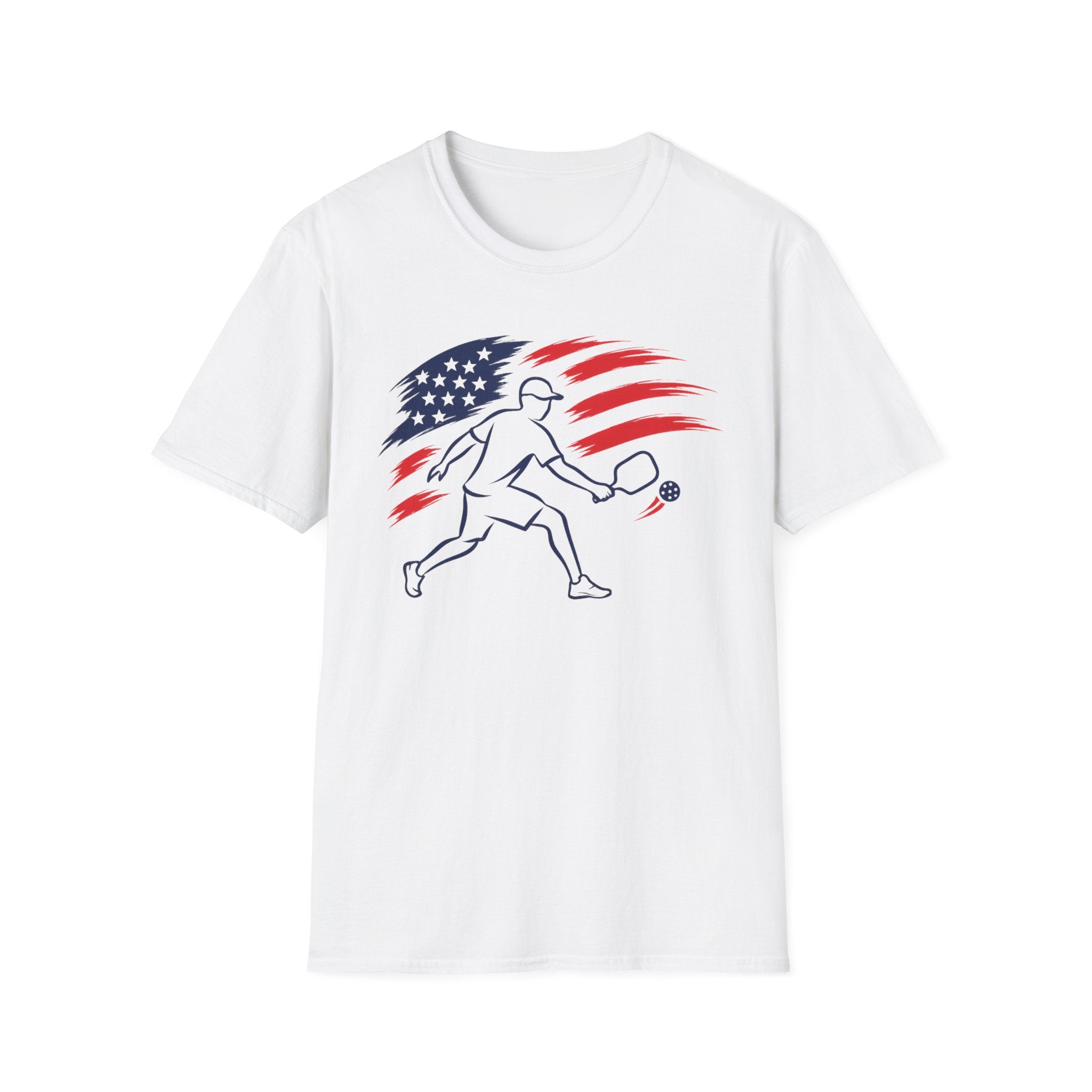 USA flag pickleball player silhouette T-Shirt