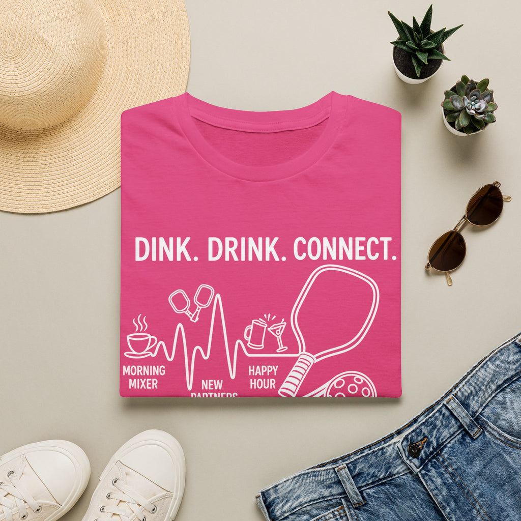 Dink. Drink. Connect. Pickleball Socialite Dark T-shirt