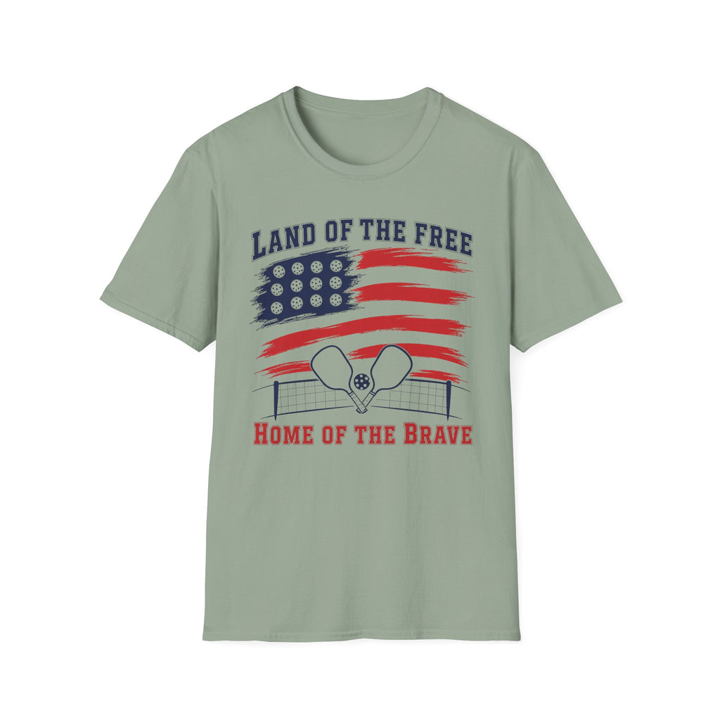USA Pickleball Flag Home of the Free Land of the Brave T-Shirt