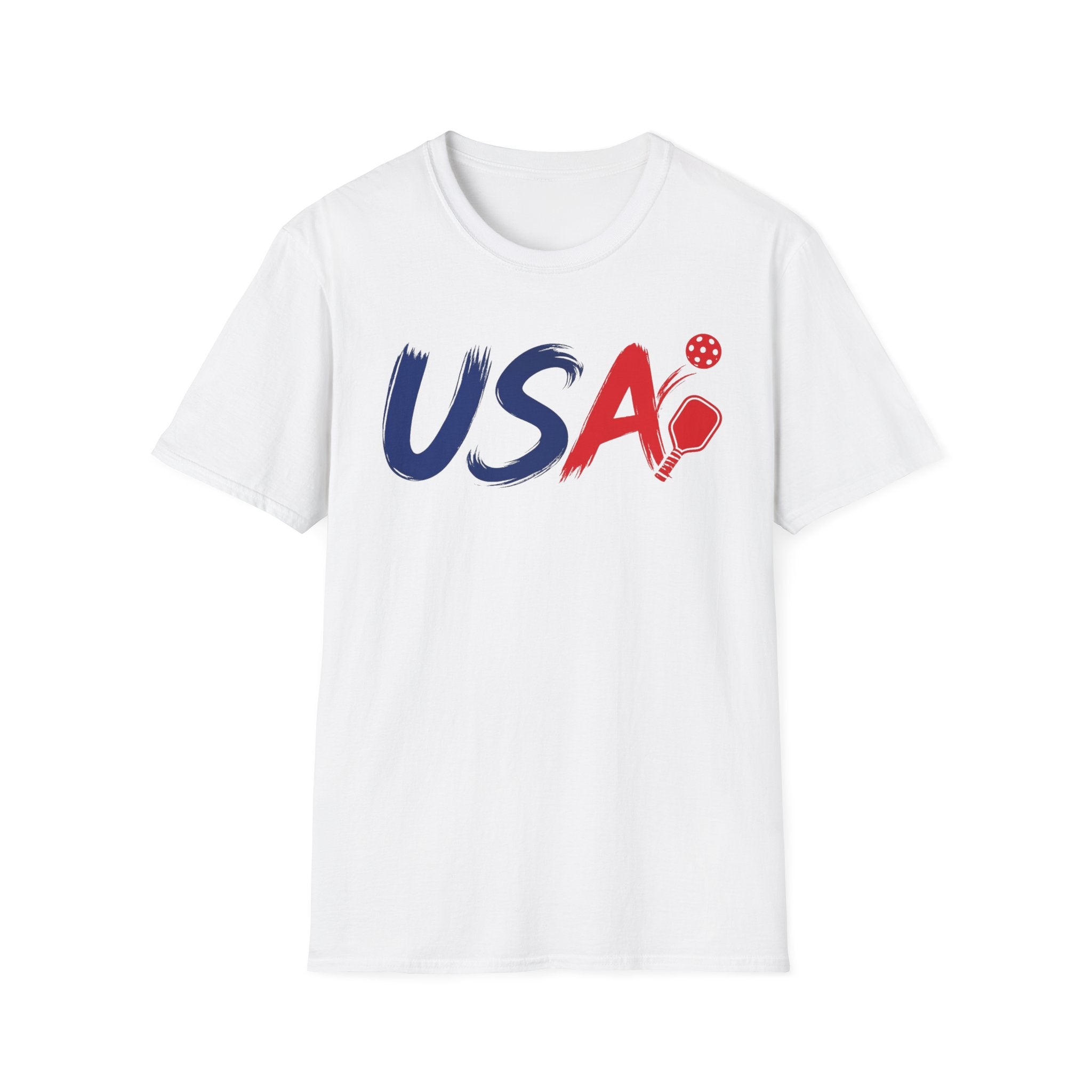 USA Flag Pickleball Broad Stroke T-Shirt