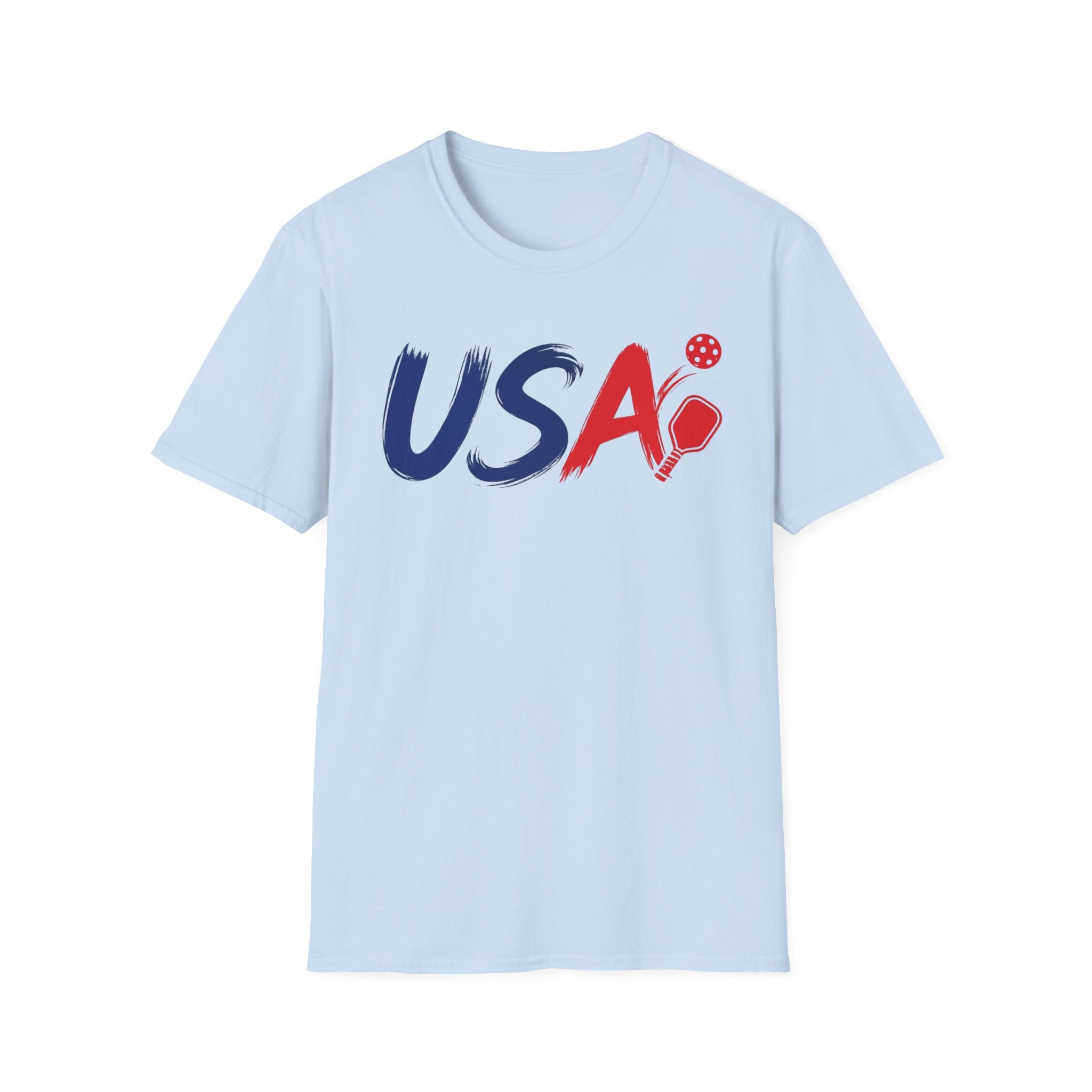 USA Flag Pickleball Broad Stroke T-Shirt