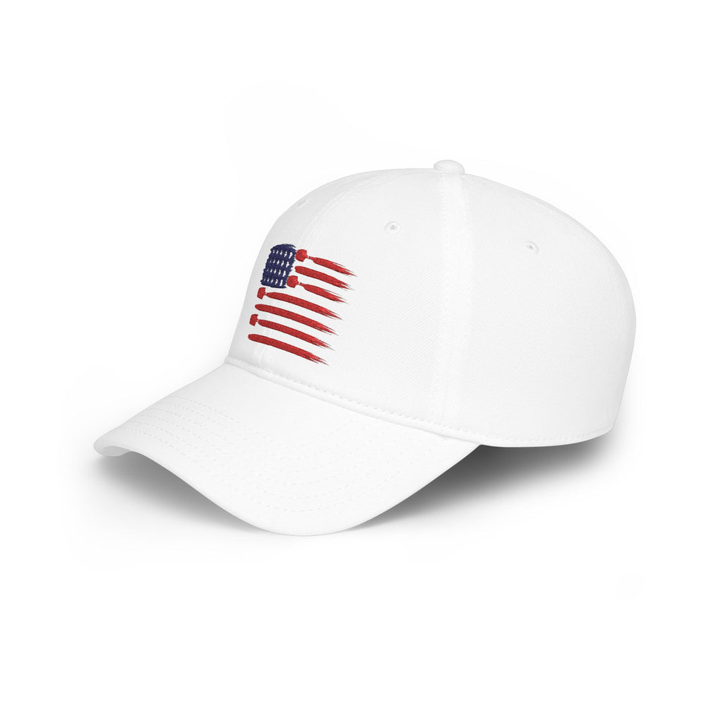 USA Pickleball themed flag - Low Profile Embroidered Baseball Cap