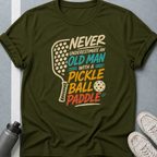Never Underestimate an Old Man with a Pickleball Paddle Dark Color T-Shirt