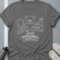 Senior Pickleball Essentials Teddy Bear Dark T-Shirt